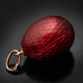 Faberge guilloche enamel egg pendant