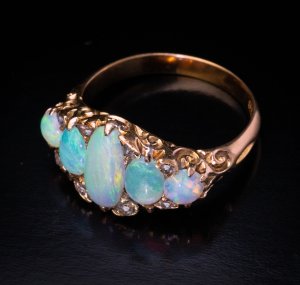 19th century rings - antique opal ring