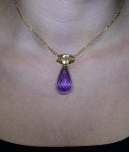 Antique citrine and amethyst necklace
