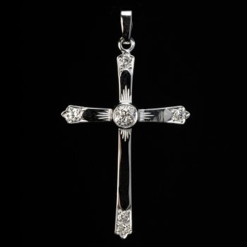 Art Deco diamond cross pendant
