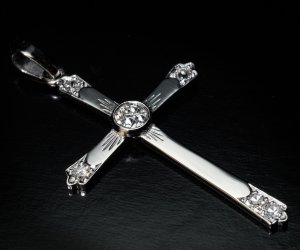 vintage diamond cross