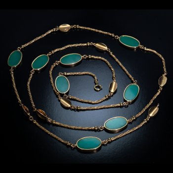 Vintage gold and chrysoprase necklace
