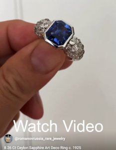 Video Art Deco Sapphire Ring