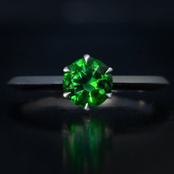 Russian demantoid engagement ring