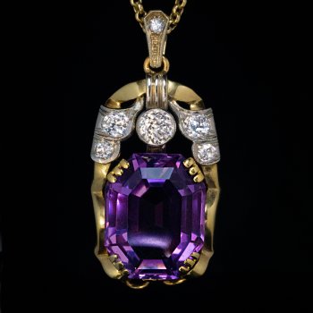 Art Deco era amethyst and diamond necklace