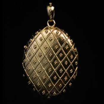 19th century antique gold locket pendant