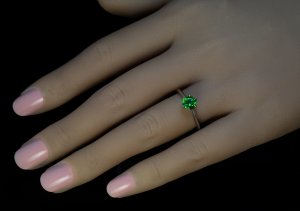 Demantoid engagement ring