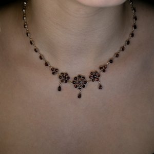 Antique red garnet necklace