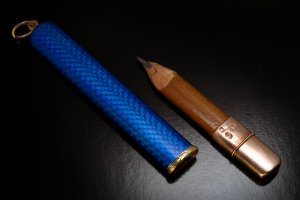 Faberge guilloche enamel pencil holder