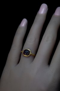 Ancient Roman intaglio ring with Chi-Rho monogram of Christ