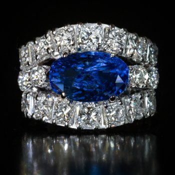 Ceylon sapphire and diamond engagement ring