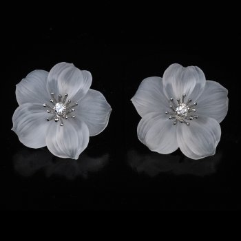 Vintage carved rock crystal earrings